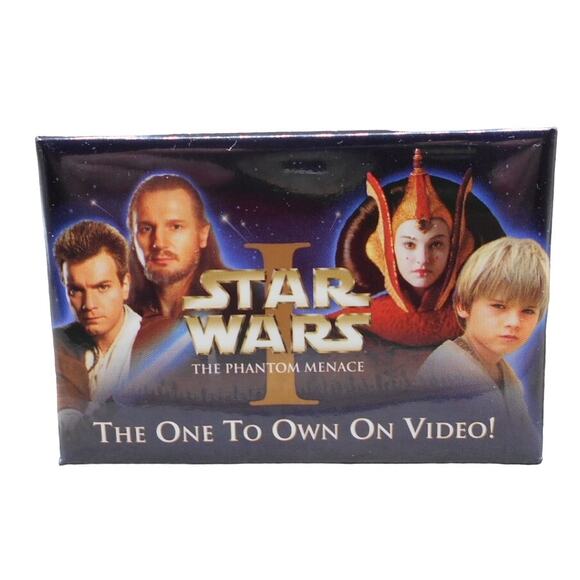 Vintage 2000 Star Wars I The Phantom Menace VHS Promo Pin Button - Picture 1 of 4